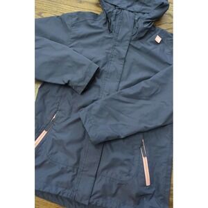 Helly Hansen Gray/Pink Jacket Shell Hooded Windbreaker Spring Sz S